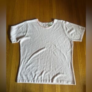 Vintage Y2K Studio Works Baby Pink Short-Sleeve Sweater, Size 1X